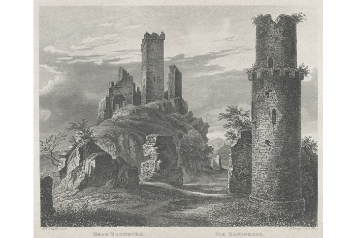 Hazmburk, Mikovec, oceloryt 1860