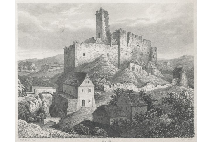 Kokoř&iacute;n, Mikovec, oceloryt 1860