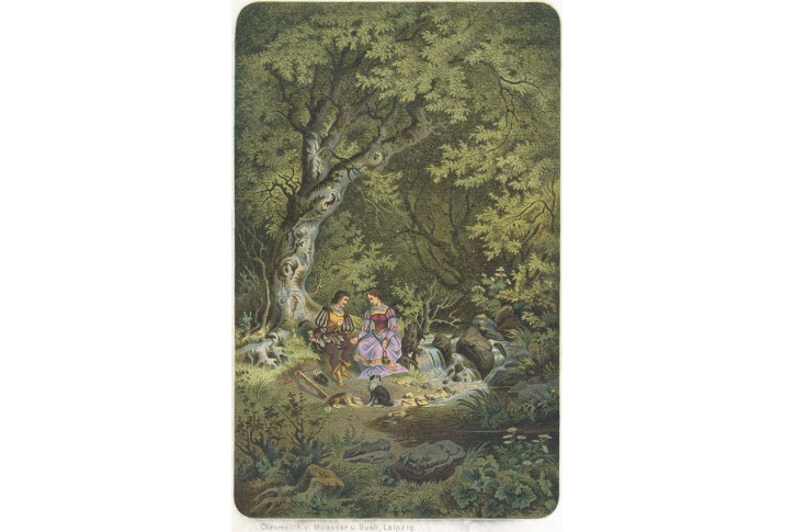 U potoka , chromolitografie, (1900)