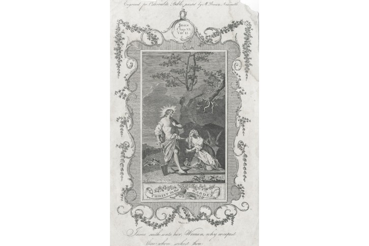 Kristus a M&aacute;ř&iacute; Magdalena, mědiryt, 1787