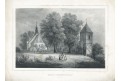 Poděbrady kostel , Semmler, litografie, 1845