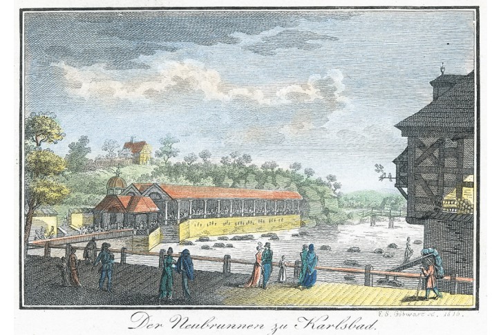 Karlovy Vary, G&ouml;bwart,  kolor. mědiryt, 1816