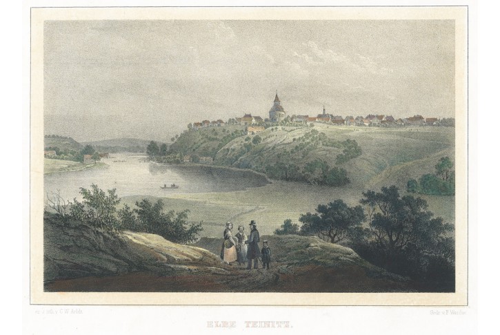 Labsk&aacute; T&yacute;nice, Semmler, kolor. litografie, 1845