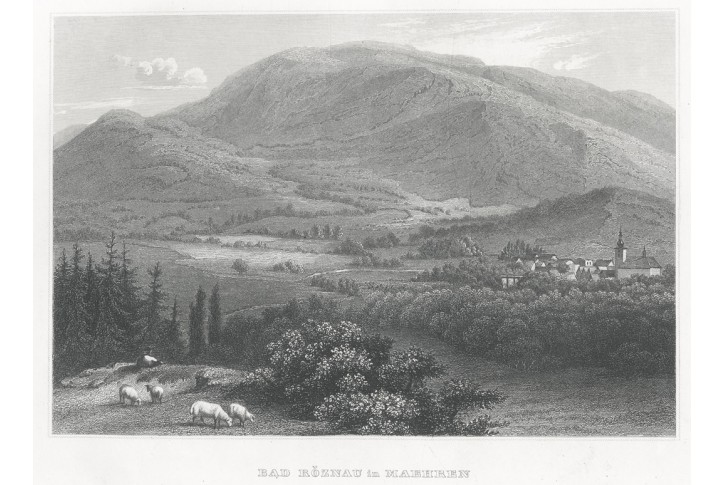 Rožnov pod Radho&scaron;těm, Meyer, oceloryt, 1850