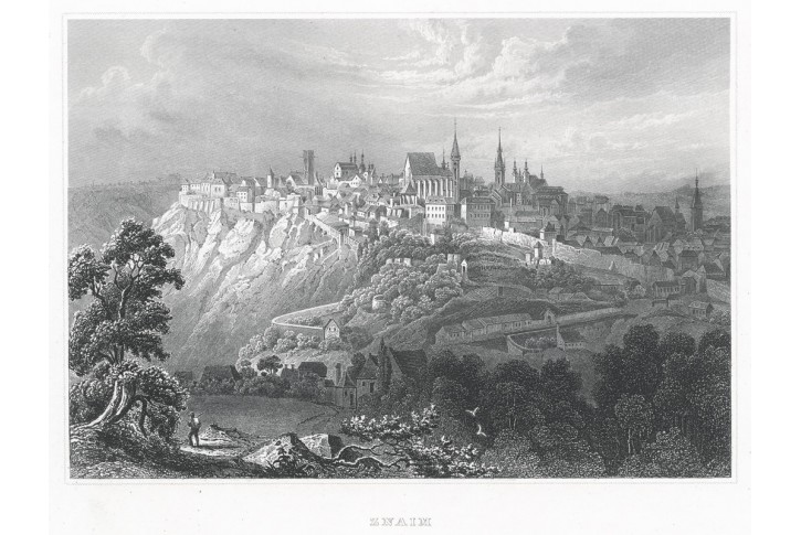 Znojmo, Meyer, oceloryt, 1850