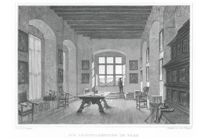 Praha Stavovsk&aacute; kancel&aacute;ř, Lange, oceloryt, 1841
