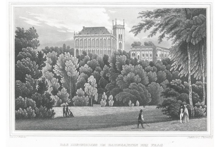 Praha Stromovka, Lange, oceloryt, 1841