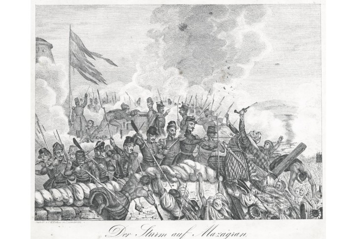 Mazagran bitva, Medau, litografie, 1840