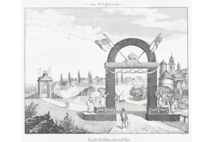 Holice, Jaroměř, Glasser, litografie, 1836