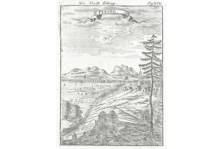 Peking III., Mallet, mědiryt, 1719