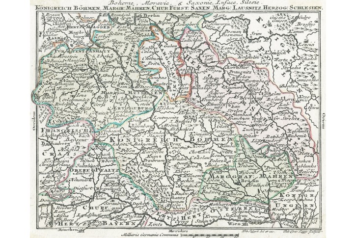 Lobeck, K&ouml;nigreich B&ouml;hmen, kolor. mědiryt,1762