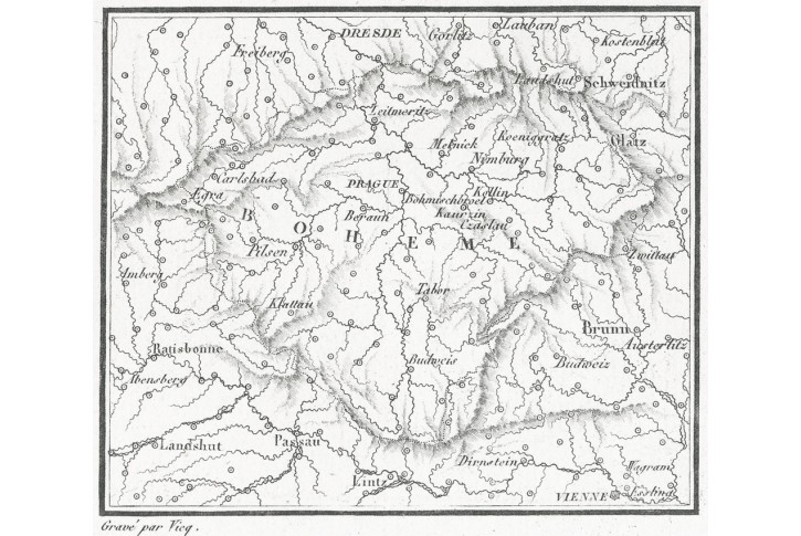Čechy, mědiryt (1820)