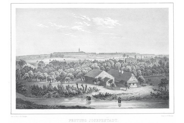 Josefov , Semmler, litografie, 1845