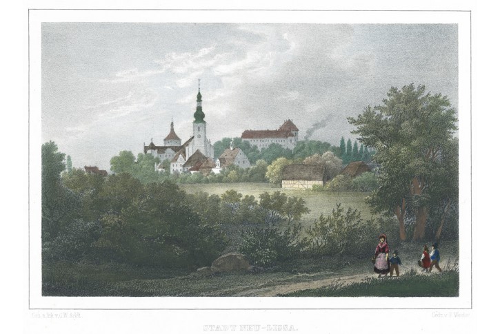 Lys&aacute; nad Labem, Semmler, kolor.  litografie, 1845