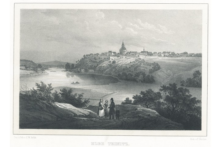 Labsk&aacute; T&yacute;nice, Semmler, litografie, 1845