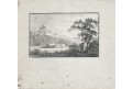 Romantická krajina se zříceninou, lept , (1800)