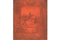 Napoleon potlačení rebelů Kahira, litografie, 1840