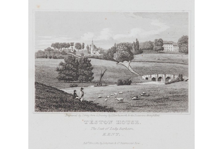 Teston House Kent, Meyer, oceloryt, 1821