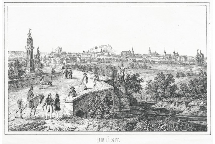 Brno Zderazův sloup, Richter, litografie, (1830)