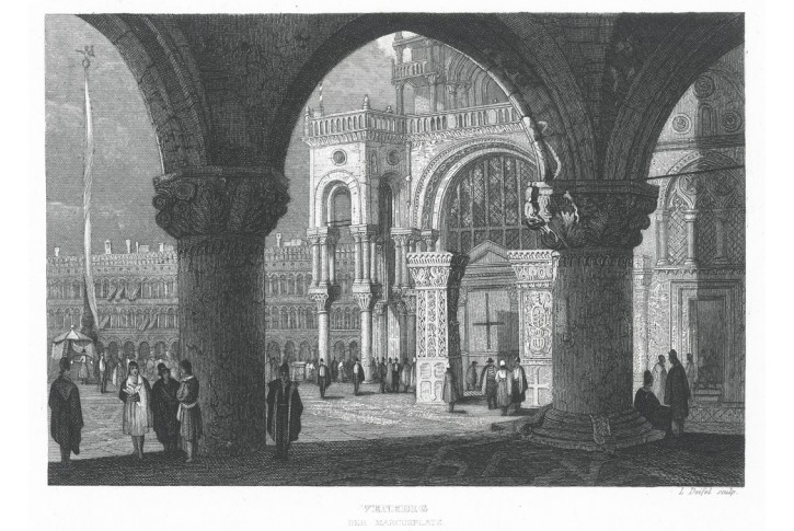Venezia San Marco, Creuzbauer, oceloryt, (1840)