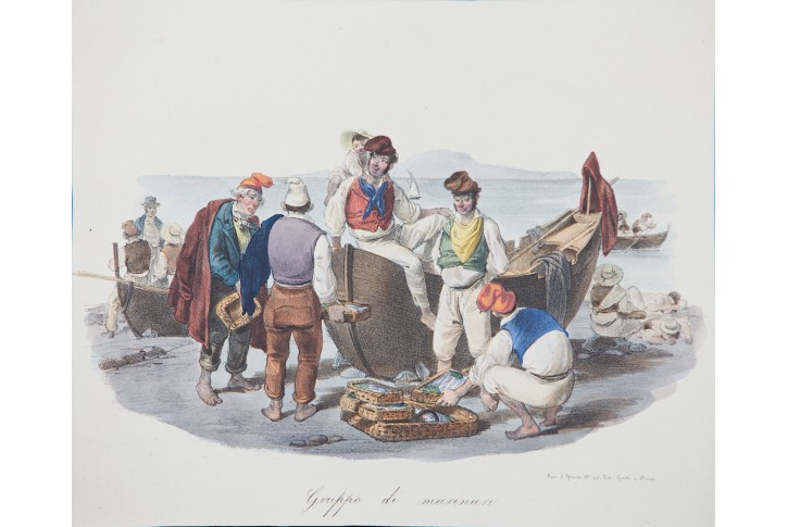 Rybáři, kolor. litografie, 1830