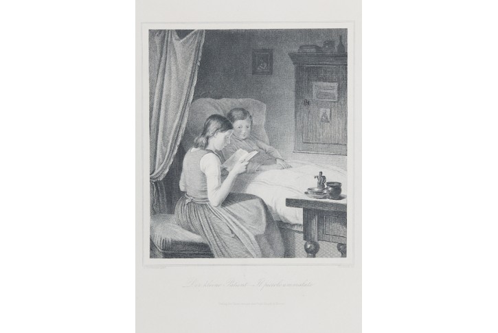 Malý pacient, oceloryt, 1858