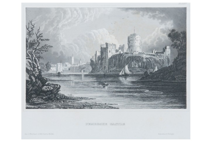 Pembroke Castle, oceloryt, 1850