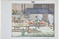 Kuchař kuchyně, kolor. litografie, 1840