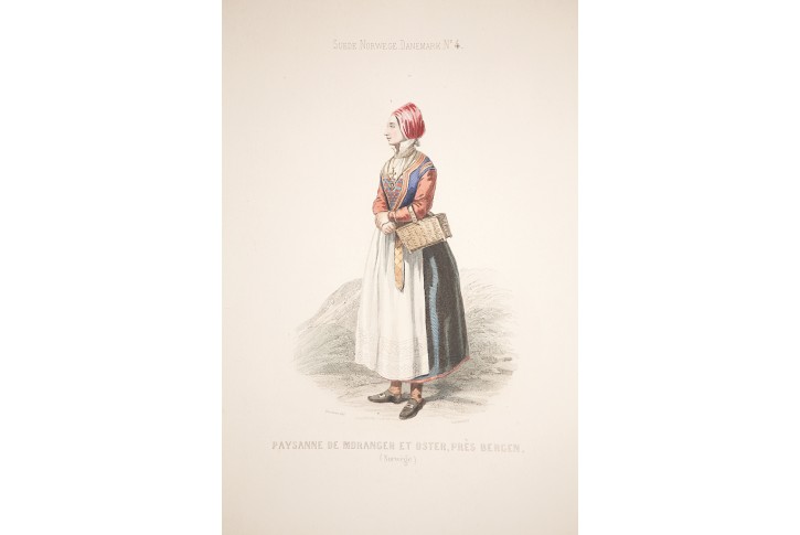 Kroj Bergen, kolor. litografie, (1870)