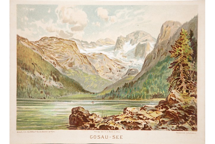 Gosau See, Hölzel, chromolitografie 1900