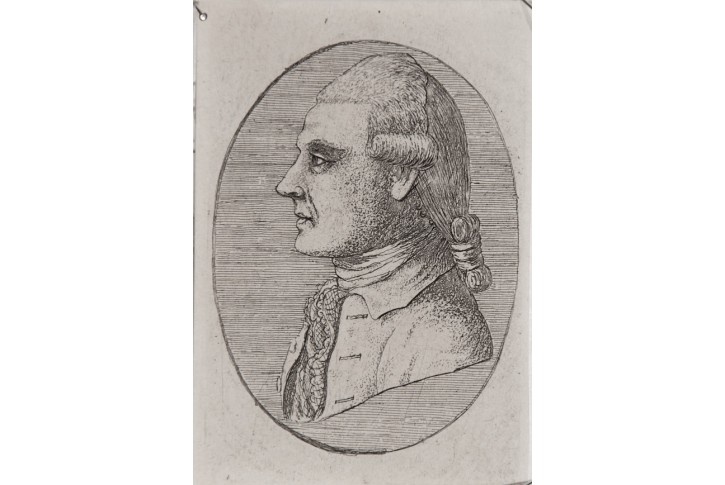 Hlava muže, mědiryt V., (1820)