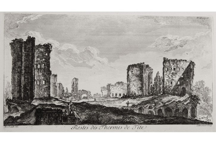 Roma Thermes de Tite, Bouchard, mědiryt, 1761