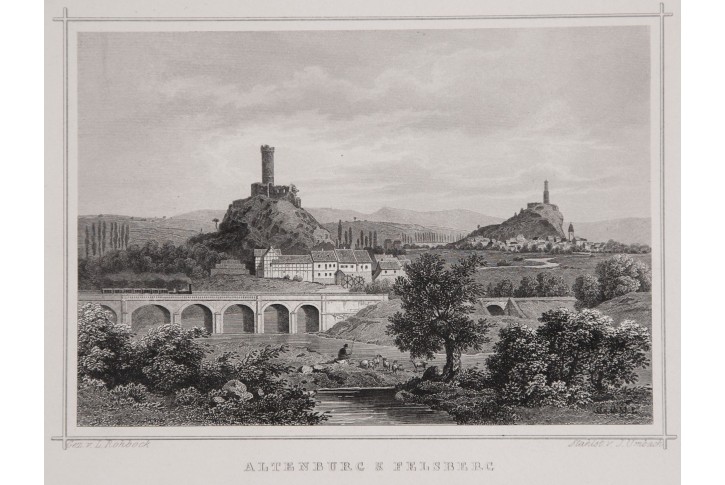 Altenburg  Felsberg,  Rohbock, oceloryt 1850