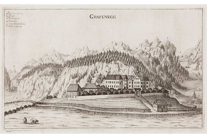 Grafeneg bei Liezen, Vischer , mědiryt, 1681