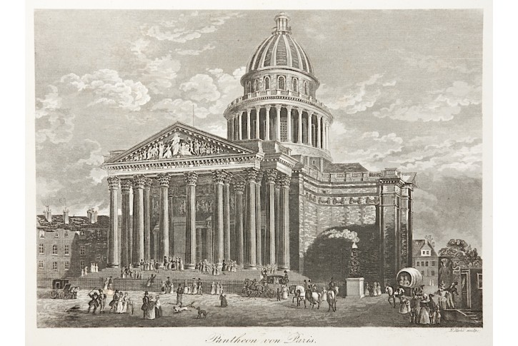 Paris Pantheon, mědiryt s leptem, 1820