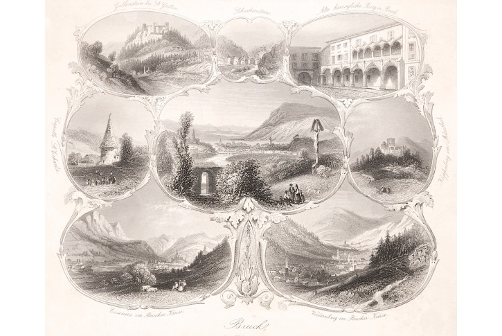 Bruck in Steiermark, Payne,oceloryt, 1850