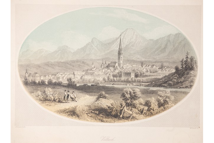 Villach, Payne, kolor. oceloryt, 1860