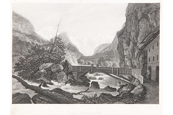 Montblanc St. Didier , Meyer, akvatinta, 1850
