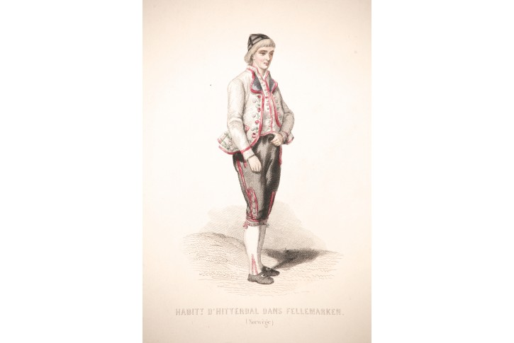 Kroj Fellemarken I., kolor. litografie, (1870)