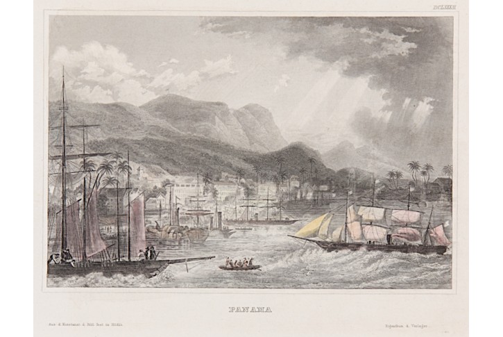 Panama, Meyer, kolor.  oceloryt, 1850