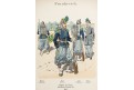 Francie, vojáci 1857 , Knötel , kolor. litografie, 1890