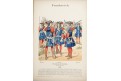 Francie, vojáci 1697 , Knötel , kolor. litografie, 1890