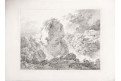 Krajina s vodopádem, lept, (1820)