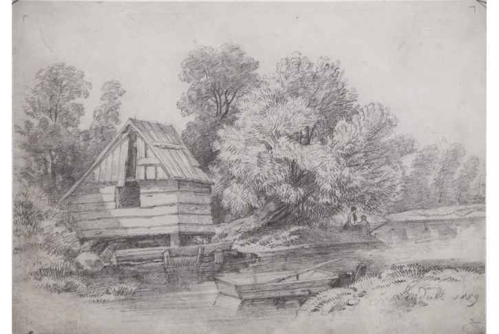 u vody, Laudolt, kresba tužkou 1859
