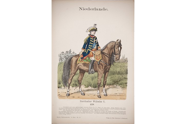 Holandsko 1779, kolor. litografie, 1890