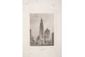 Antverpy katedrála, Meyer, oceloryt, 1850