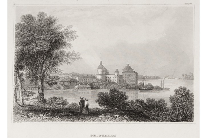 Gripsholm,  Meyer, oceloryt, 1850