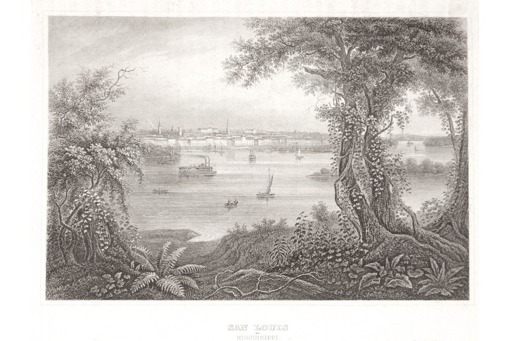 San Louis Mississippi, Meyer, oceloryt, 1850