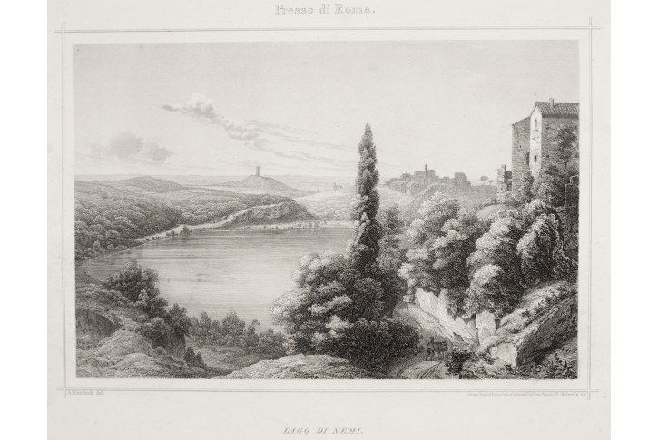 Lago di Nemi , Lloyd, oceloryt, 1850