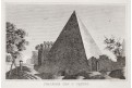 Roma Piramide Cestia, oceloryt 1840